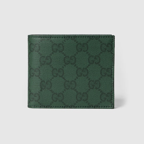 Gucci Essence Classic bi-fold wallet - dark green GG canvas