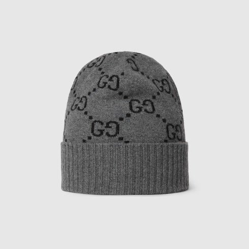 GG cashmere hat - black and grey