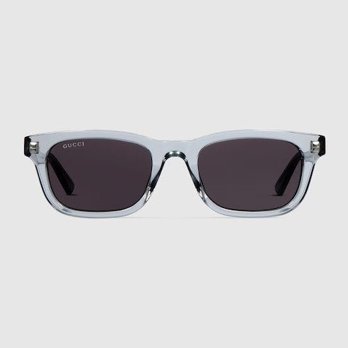 Rectangular-frame sunglasses - transparent grey