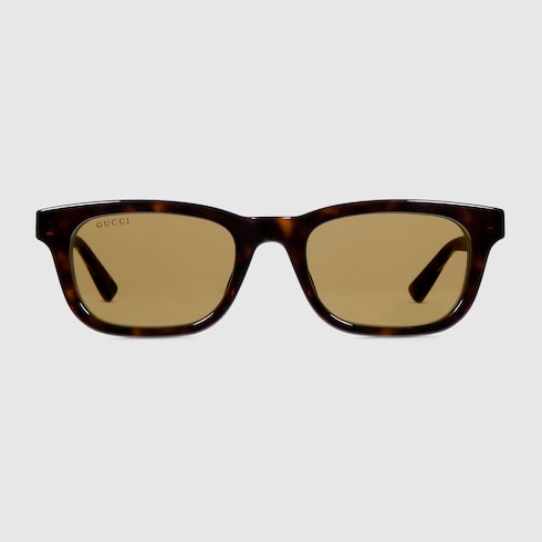 Rectangular-frame sunglasses - brown tortoiseshell
