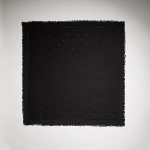 Double G silk wool shawl - black