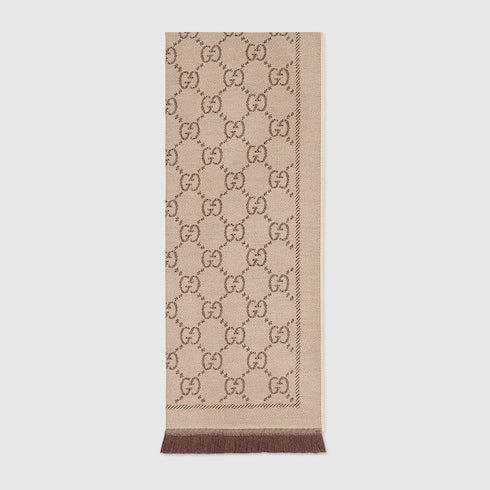 GG wool scarf - light brown