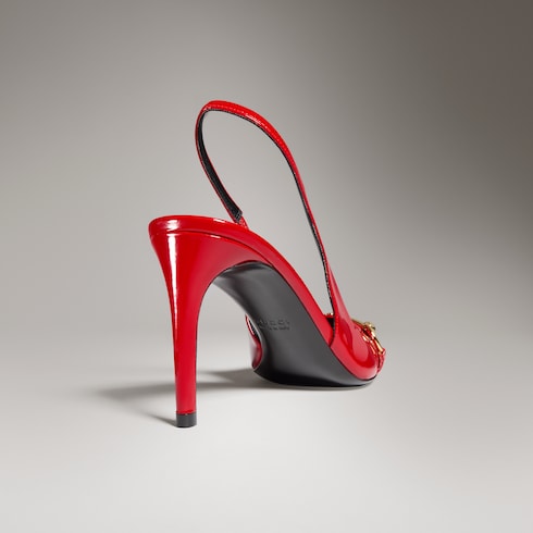 Women's Donna slingback pump - red patent leather