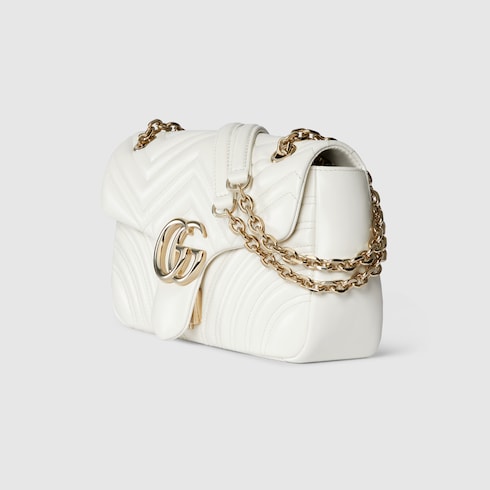 GG Marmont medium shoulder bag - white leather