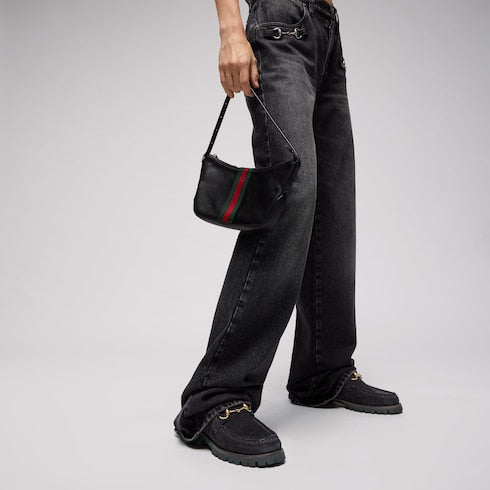 Women's ankle boot with Horsebit - black suede