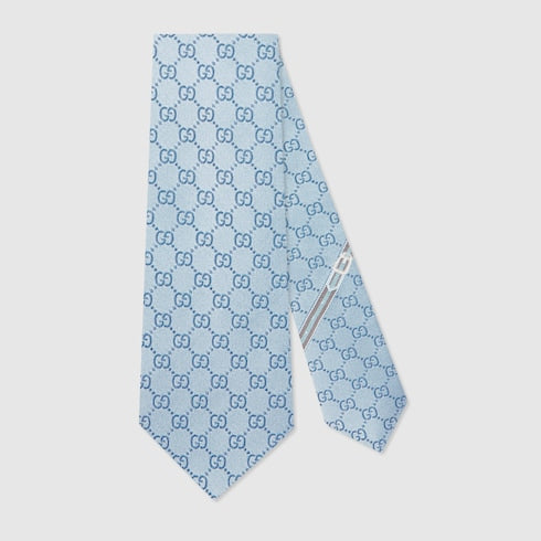 GG silk tie - Sky Blue