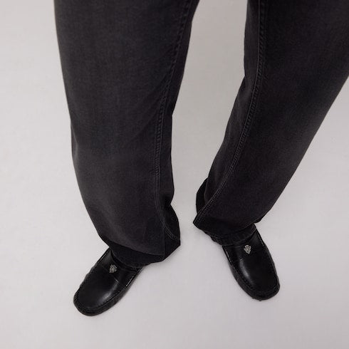 Men's driver with Gucci crest - black leather
