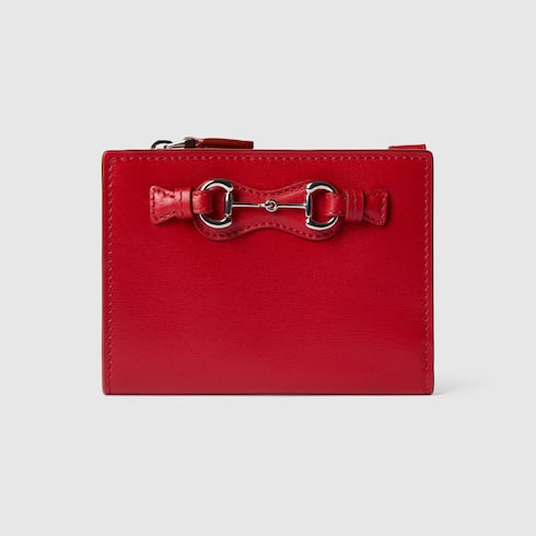 Small wallet with Horsebit - bright red leather