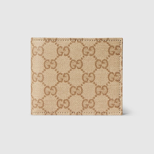 Gucci Essence Classic bi-fold wallet - sand and brown GG canvas
