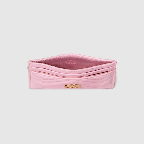 GG Marmont card case - light pink leather