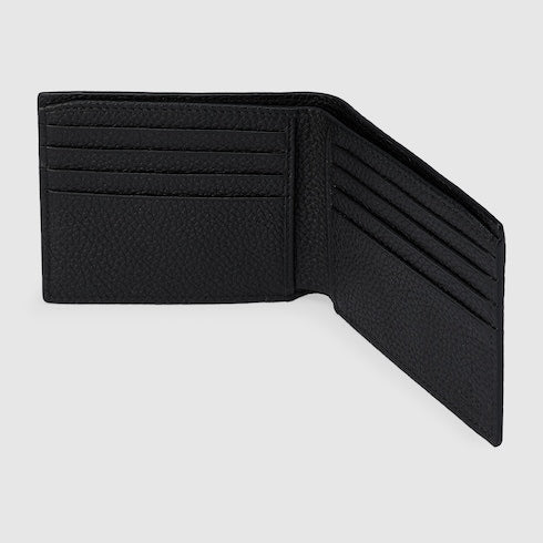 Bi-fold wallet with Gucci logo - black leather