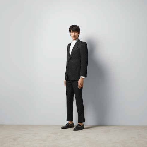 GG cotton viscose formal pant - black
