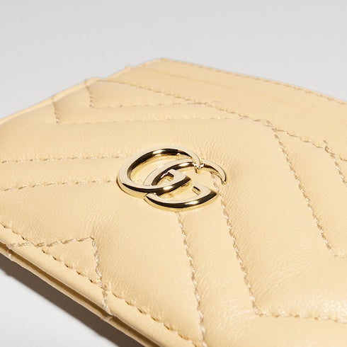 GG Marmont card case - light yellow leather
