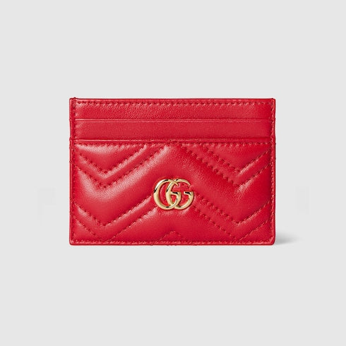 GG Marmont card case - bright red leather
