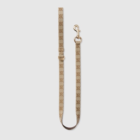 Small/medium pet leash - sand and brown GG canvas