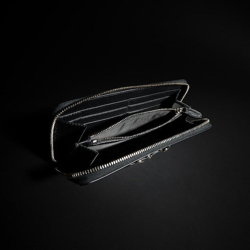 Zip around wallet with Horsebit - black leather