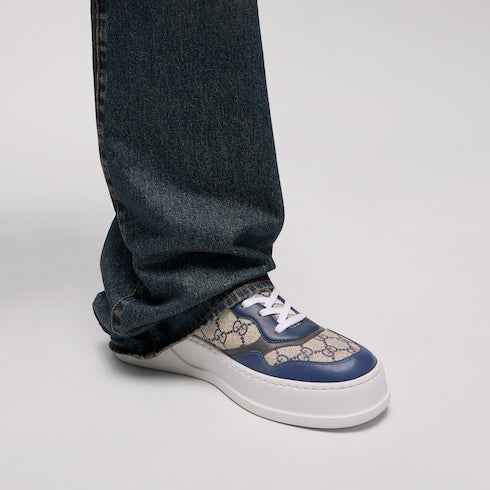 Men's chunky sneaker with GG - beige and blue Supreme