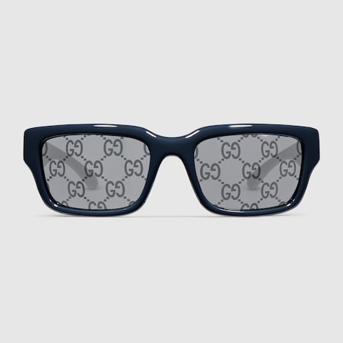 Rectangular-frame sunglasses - blue