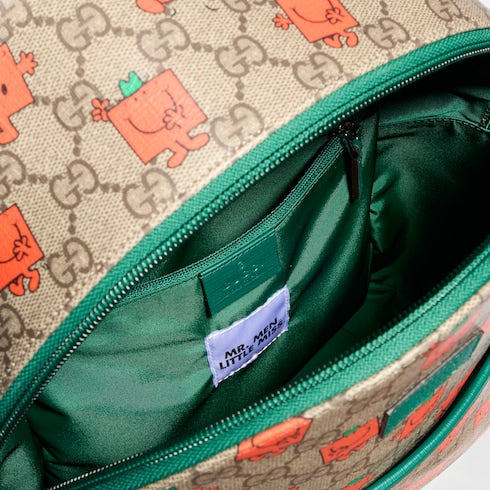 Children's printed GG backpack - beige and brown GG Supreme