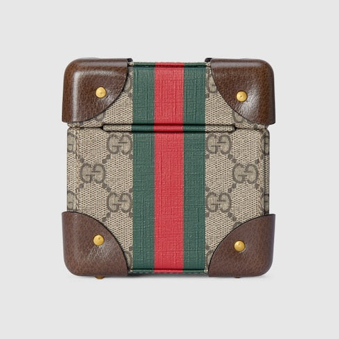 Gucci Savoy mini rigid watch case - beige and ebony Supreme