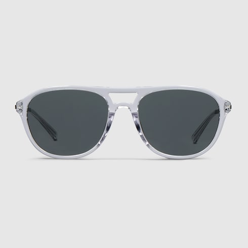 Specialized-fit navigator sunglasses - transparent grey