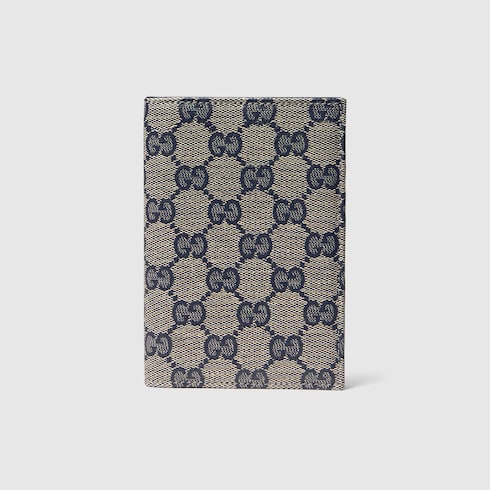 Gucci Essence Classic passport case - blue GG canvas