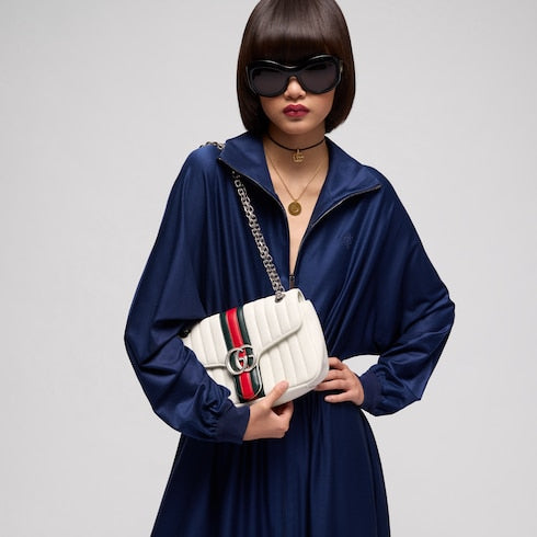 Jetset GG Marmont medium shoulder bag - white leather