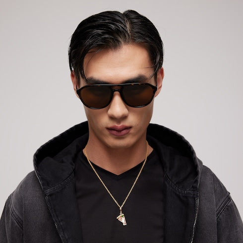 Specialized-fit navigator sunglasses - brown tortoiseshell