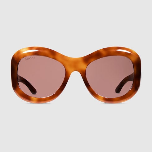 Round frame sunglasses - orange tortoiseshell