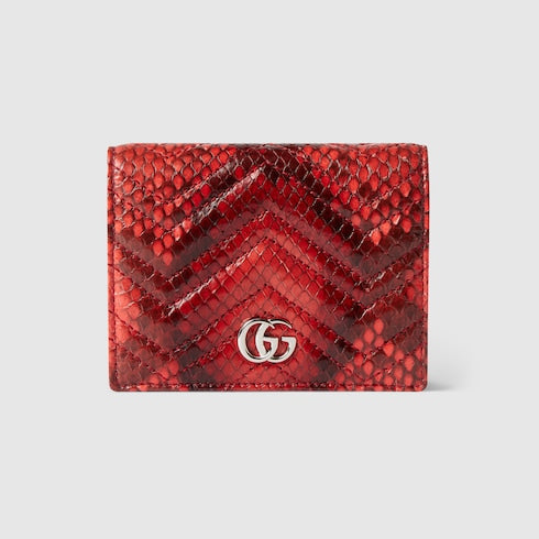 GG Marmont python small wallet - deep red