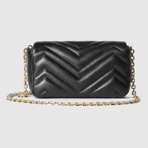 GG Marmont mini shoulder bag - black leather
