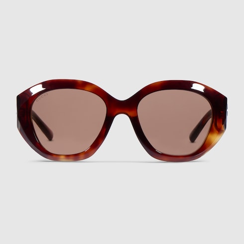 Geometric-frame sunglasses - brown tortoiseshell