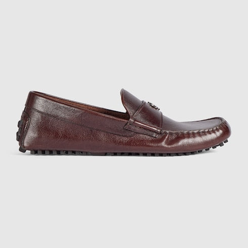Men's driver with Gucci crest - dark brown leather