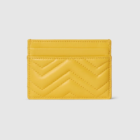GG Marmont card case - yellow leather