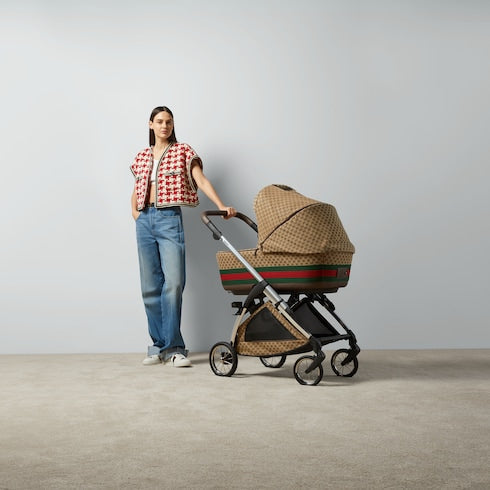 Gucci Bassinet-Stroller combo - beige and ebony GG canvas