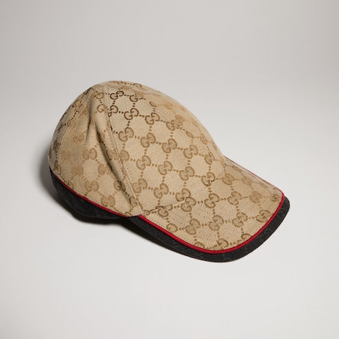 GG cotton canvas baseball hat - sand and black