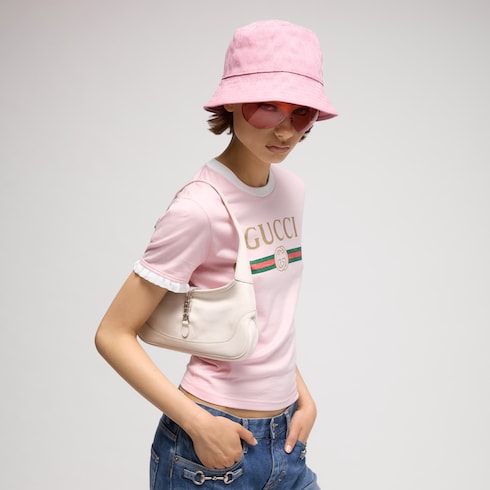 GG cotton canvas bucket hat - light pink