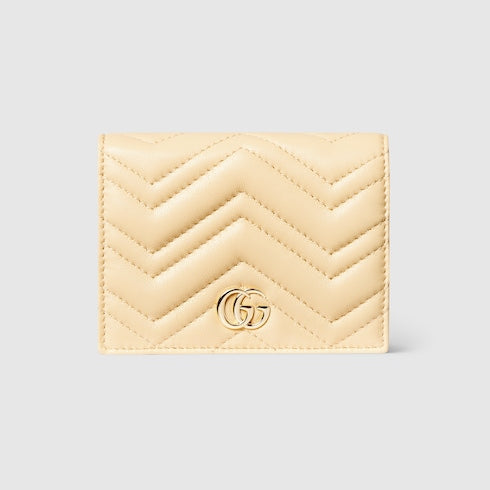 GG Marmont small wallet - light yellow leather