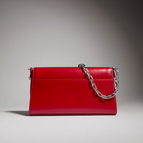 Horsebit Ristretto medium shoulder bag - red leather
