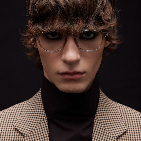Round optical frame - grey acetate