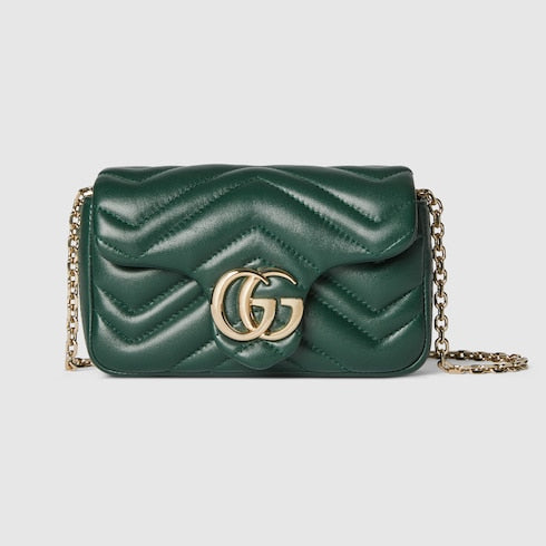 GG Marmont mini shoulder bag - green leather
