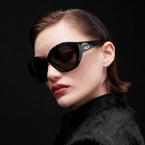 Geometric-frame sunglasses - black
