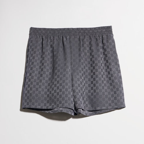GG silk jacquard shorts - dark grey