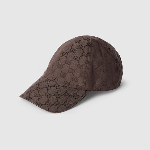 GG cotton canvas baseball hat - brown