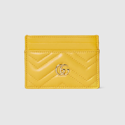 GG Marmont card case - yellow leather