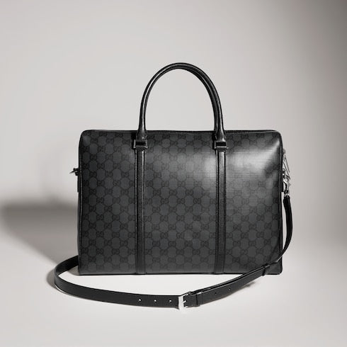 Gucci Essence Classic medium briefcase - black GG canvas