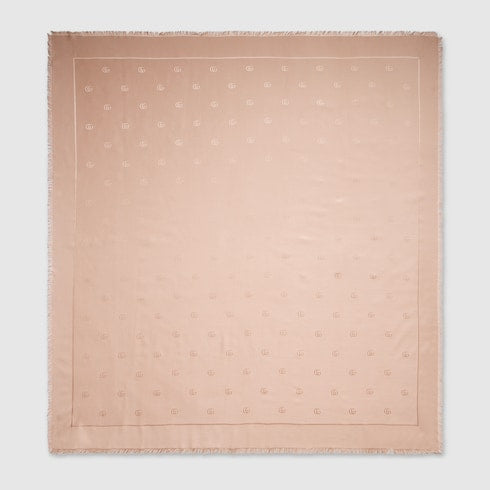 Double G silk wool shawl - beige
