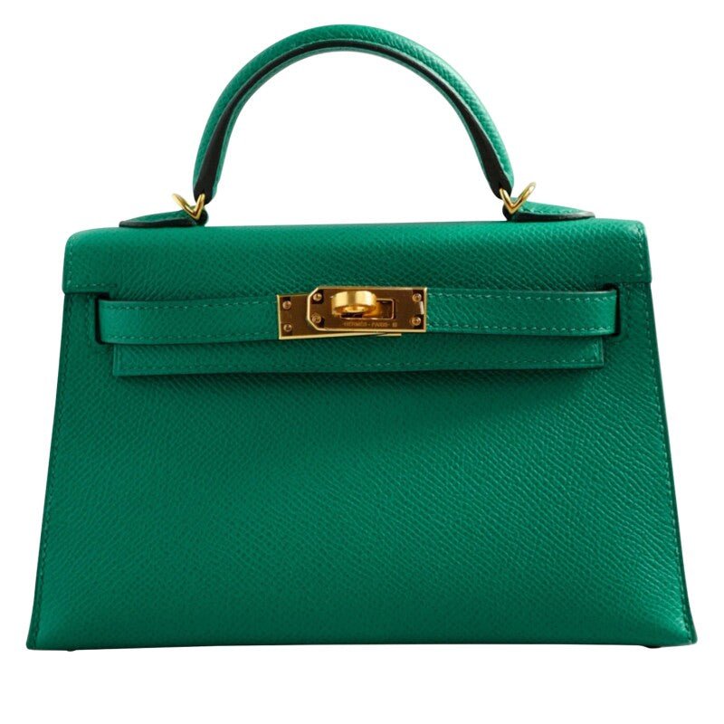 Vert Jade Epsom Mini Kelly 20 II Gold Hardware, 2021 - Crowned Bag