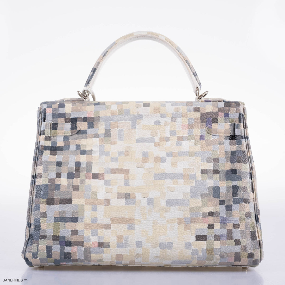 Vintage Hermes Kelly 32 Digital Hima Custom Painted Clemence with Palladium Hardware - Crowned Bag