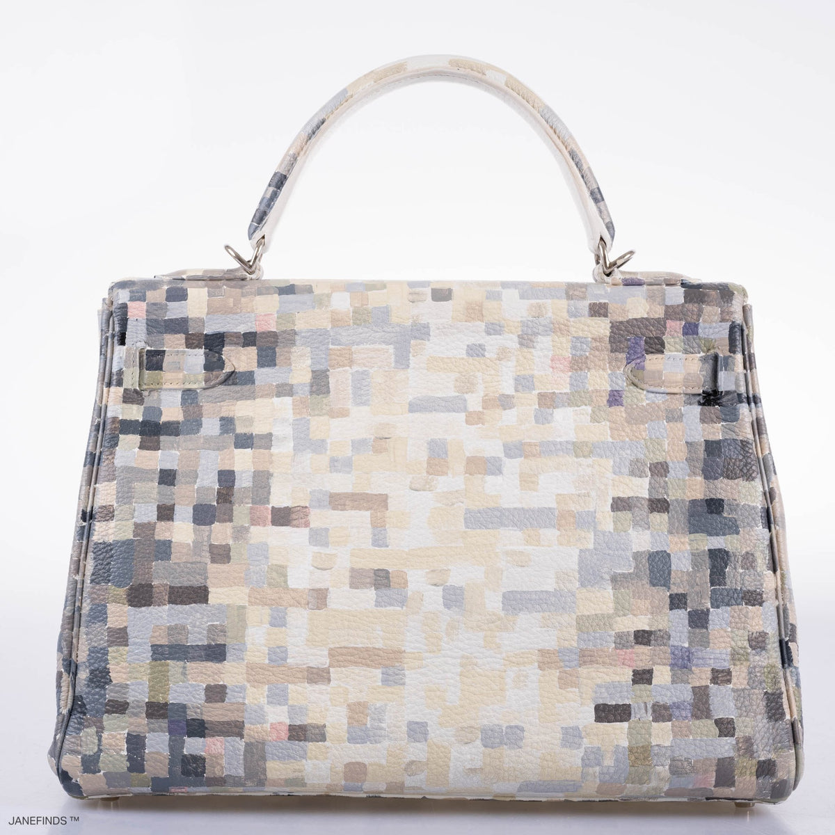 Vintage Hermes Kelly 32 Digital Hima Custom Painted Clemence with Palladium Hardware - Crowned Bag